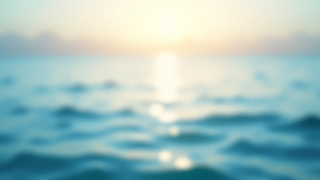 Peaceful water body with gentle waves, natural sunlight, serene waterfront landscape with clear horizon