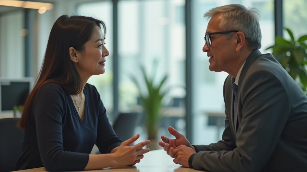 Wellness coach consulting with professional in office environment